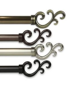 Rod Desyne Swan Curtain Rod 0.8125 Diameter 66 - 120 -Chic Home Store 10444402 fpx