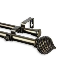 Rod Desyne Bisque Double Curtain Rod 0.8125 Diameter 120 - 170