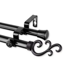 Rod Desyne Swan Double Curtain Rod 0.8125 Diameter 28 - 48 19 Rod Desyne Swan Double Curtain Rod 0.8125 Diameter 28 - 48 -Chic Home Store 10444589 fpx