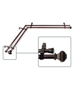 Rod Desyne Marion Corner Window Double Curtain Rod 0.8125 Diameter 66 - 120 -Chic Home Store 10445053 fpx
