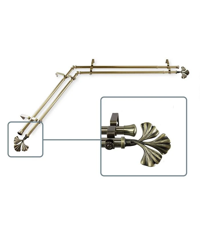 Rod Desyne Fortune Double Corner Curtain Rod 13/16 Inch Dia 48-84 Inch 6 Rod Desyne Fortune Double Corner Curtain Rod 13/16 Inch Dia 48-84 Inch - Image 4