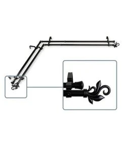 Rod Desyne Lilah Double Corner Curtain Rod 13/16 Inch Dia 28-48 Inch -Chic Home Store 10445265 fpx