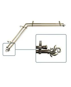 Rod Desyne Lilah Double Corner Curtain Rod 13/16 Inch Dia 66-120 Inch -Chic Home Store 10445283 fpx