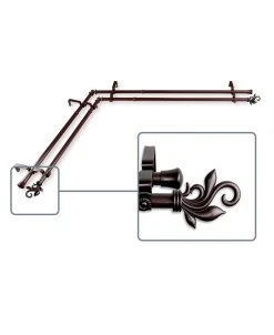 Rod Desyne Lilah Double Corner Curtain Rod 13/16 Inch Dia 48-84 Inch