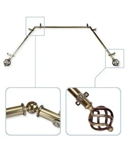 Rod Desyne Twist 0.8125 Bay Window Curtain Rod 20 - 36- 38 - 72