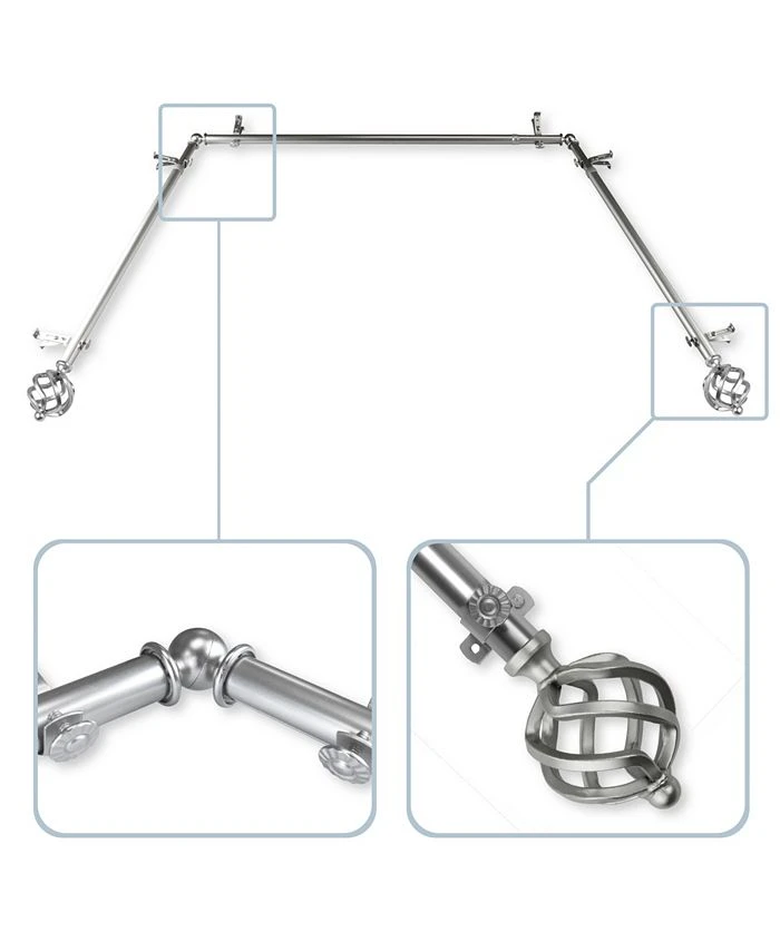 Rod Desyne Twist 0.8125 Bay Window Curtain Rod 20 - 36- 38 - 72 6 Rod Desyne Twist 0.8125 Bay Window Curtain Rod 20 - 36- 38 - 72 - Image 4
