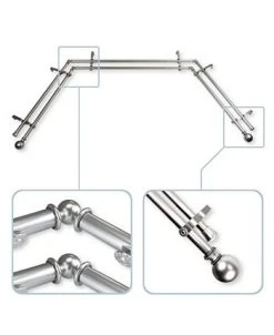 Rod Desyne Jordana 0.8125 Bay Window Double Curtain Rod 20 - 36- 38 - 72 -Chic Home Store 10445392 fpx