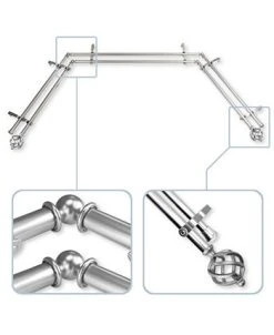 Rod Desyne Twist 0.8125 Bay Window Double Curtain Rod 20 - 36 - 38 - 72 -Chic Home Store 10445405 fpx 1