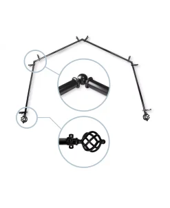 Rod Desyne Twist 4-Sided Bay Curtain Rod 13/16 Inch Dia 18 Rod Desyne Twist 4-Sided Bay Curtain Rod 13/16 Inch Dia -Chic Home Store 10445475 fpx