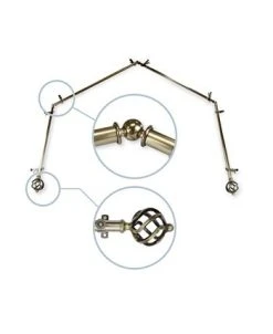 Rod Desyne Twist 4-Sided Bay Curtain Rod 13/16 Inch Dia 16 Rod Desyne Twist 4-Sided Bay Curtain Rod 13/16 Inch Dia -Chic Home Store 10445478 fpx