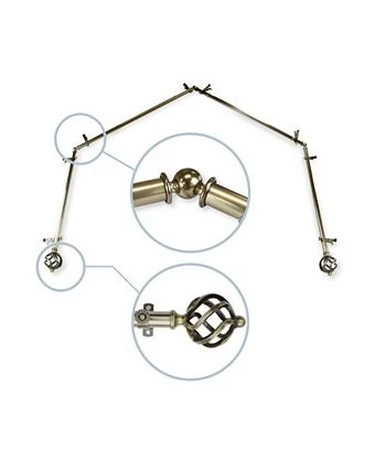 Rod Desyne Twist 4-Sided Bay Curtain Rod 13/16 Inch Dia 7 Rod Desyne Twist 4-Sided Bay Curtain Rod 13/16 Inch Dia - Image 5