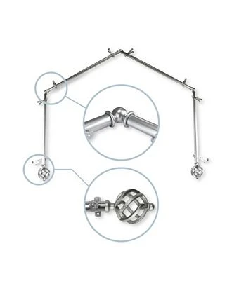 Rod Desyne Twist 4-Sided Bay Curtain Rod 13/16 Inch Dia 5 Rod Desyne Twist 4-Sided Bay Curtain Rod 13/16 Inch Dia - Image 3