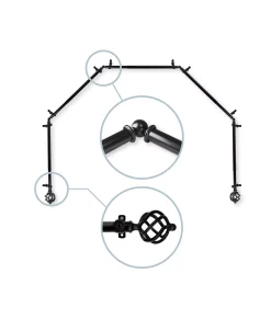 Rod Desyne Twist 5-Sided Bay Curtain Rod 13/16 Inch Dia -Chic Home Store 10445507 fpx