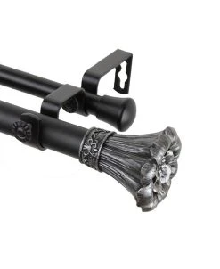Rod Desyne Blossom Double Curtain Rod 1 OD 48-84 Inch