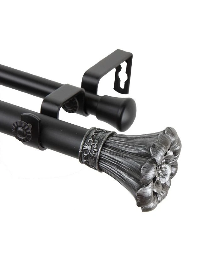 Rod Desyne Blossom Double Curtain Rod 1 OD 48-84 Inch 3 Rod Desyne Blossom Double Curtain Rod 1 OD 48-84 Inch