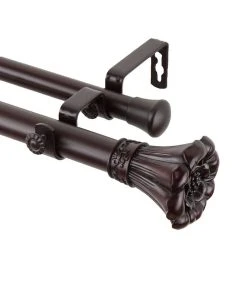 Rod Desyne Blossom Double Curtain Rod 1 OD 120-170 Inch