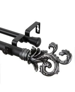 Rod Desyne Plume Double Curtain Rod 1 OD 48-84 Inch