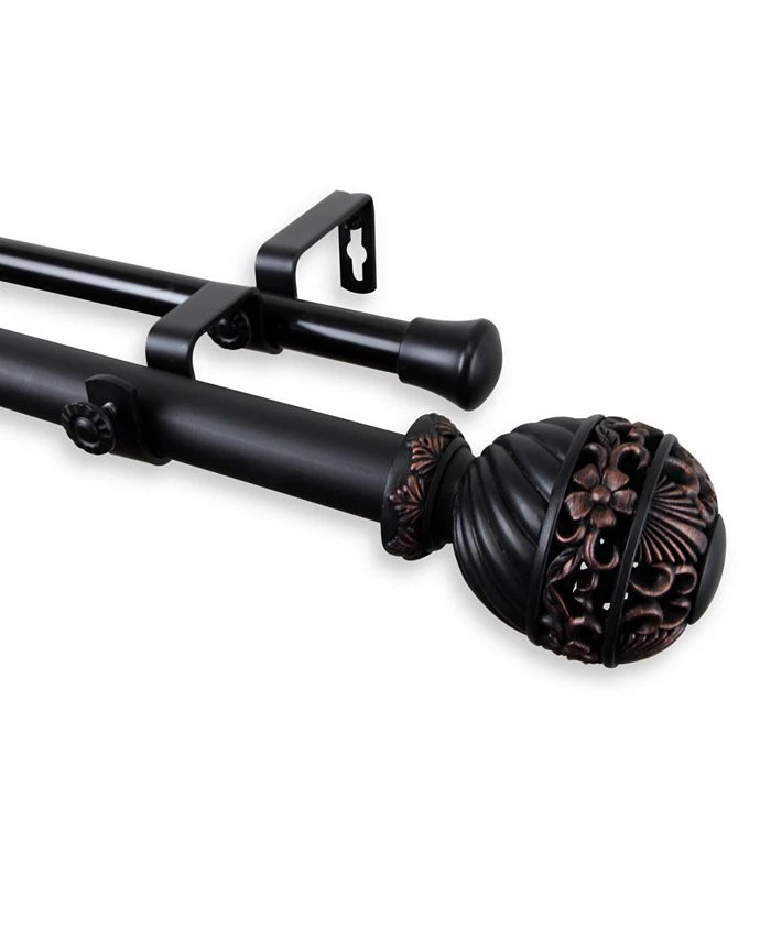 Rod Desyne Lanette Double Curtain Rod 1 OD 28-48 Inch 3 Rod Desyne Lanette Double Curtain Rod 1 OD 28-48 Inch