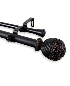 Rod Desyne Lanette Double Curtain Rod 1 OD 160-240 Inch