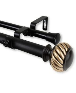 Rod Desyne Baldir Double Curtain Rod 1 OD 66-120 Inch