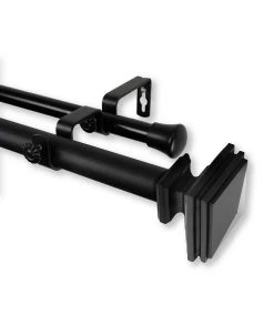 Rod Desyne Bedpost Double Curtain Rod 1 OD 48-84 Inch