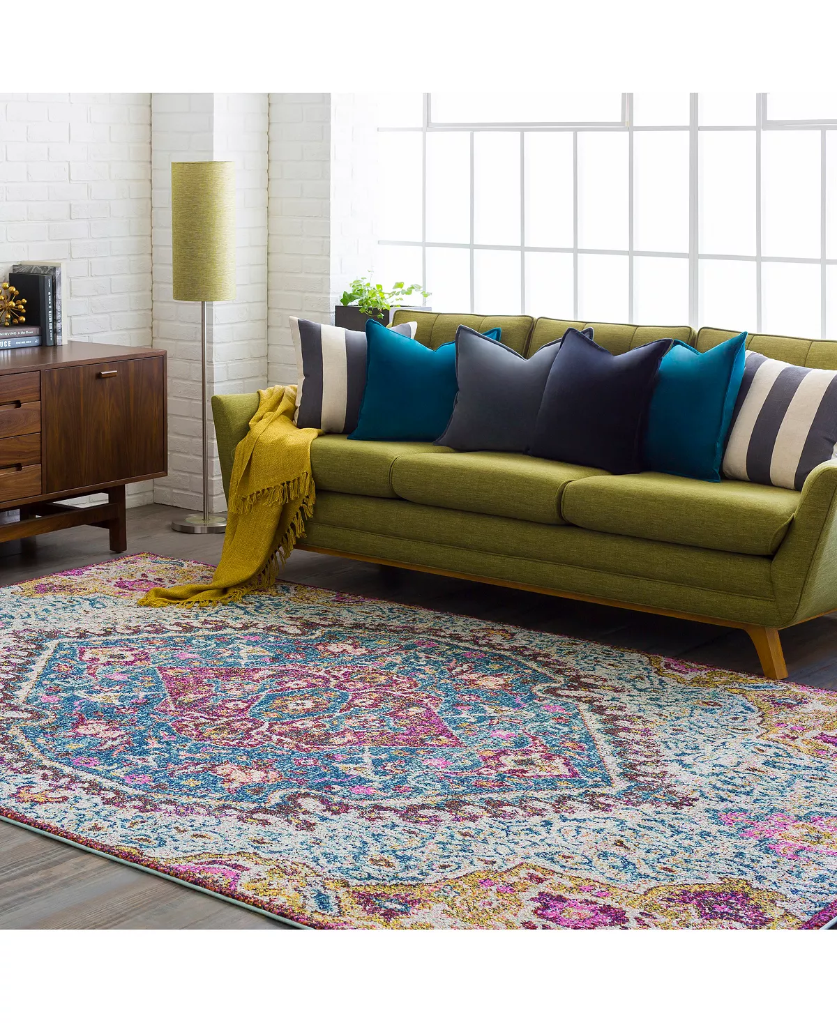 Surya Anika ANI-1015 Aqua 5'3 X 7'3 Area Rug 7 Surya Anika ANI-1015 Aqua 5'3 X 7'3 Area Rug - Image 5