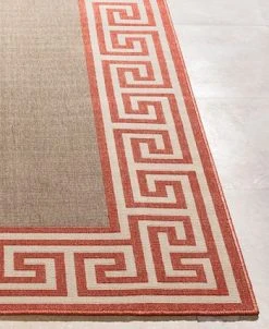 Surya Alfresco ALF-9628 Rust 8'9 Round Area Rug, Indoor/Outdoor -Chic Home Store 11090222 fpx