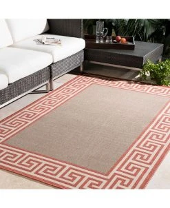 Surya Alfresco ALF-9628 Rust 8'9 Round Area Rug, Indoor/Outdoor -Chic Home Store 11090223 fpx