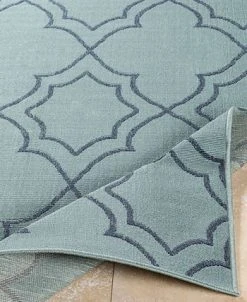 Surya Alfresco ALF-9652 Aqua 8'9 Round Area Rug, Indoor/Outdoor -Chic Home Store 11090349 fpx