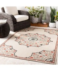 Surya Alfresco ALF-9679 Burnt Orange 5'3 X 7'6 Area Rug, Indoor/Outdoor -Chic Home Store 11090668 fpx 1