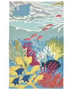 Liora Manne Ravella 2275 Ocean View Blue 2' X 5' Indoor/Outdoor Area Rug