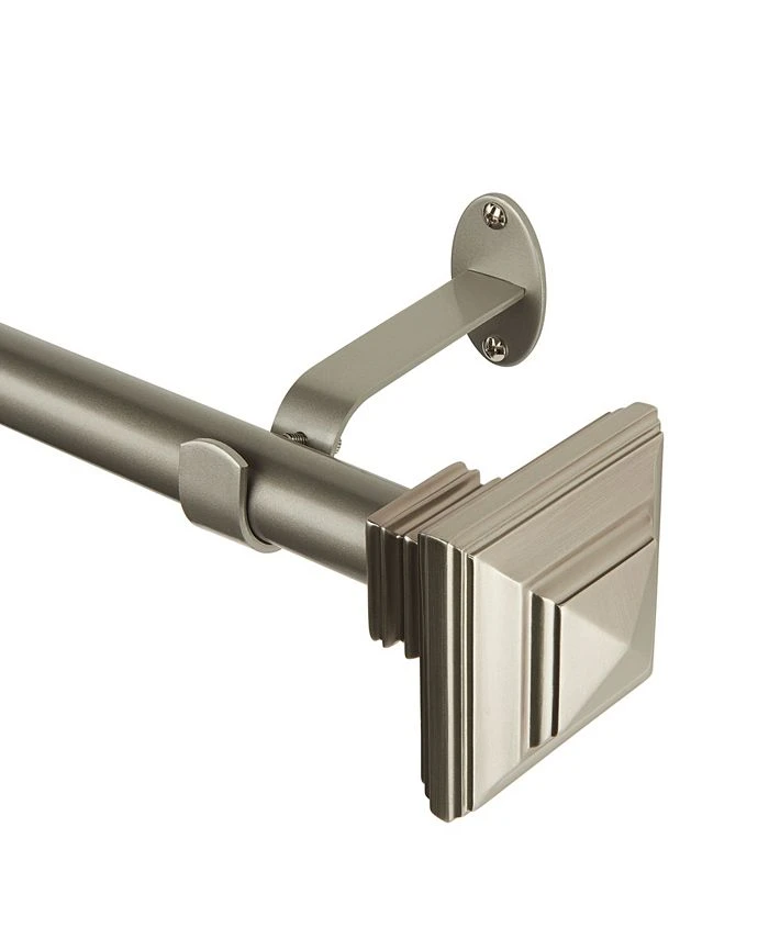 Elrene Florence Adjustable 28-48 Curtain Rod With Stacked Square Finials 3 Elrene Florence Adjustable 28-48 Curtain Rod With Stacked Square Finials