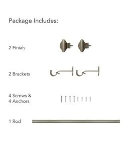 Elrene Florence Adjustable 28-48 Curtain Rod With Stacked Square Finials 15 Elrene Florence Adjustable 28-48 Curtain Rod With Stacked Square Finials -Chic Home Store 11501513 fpx