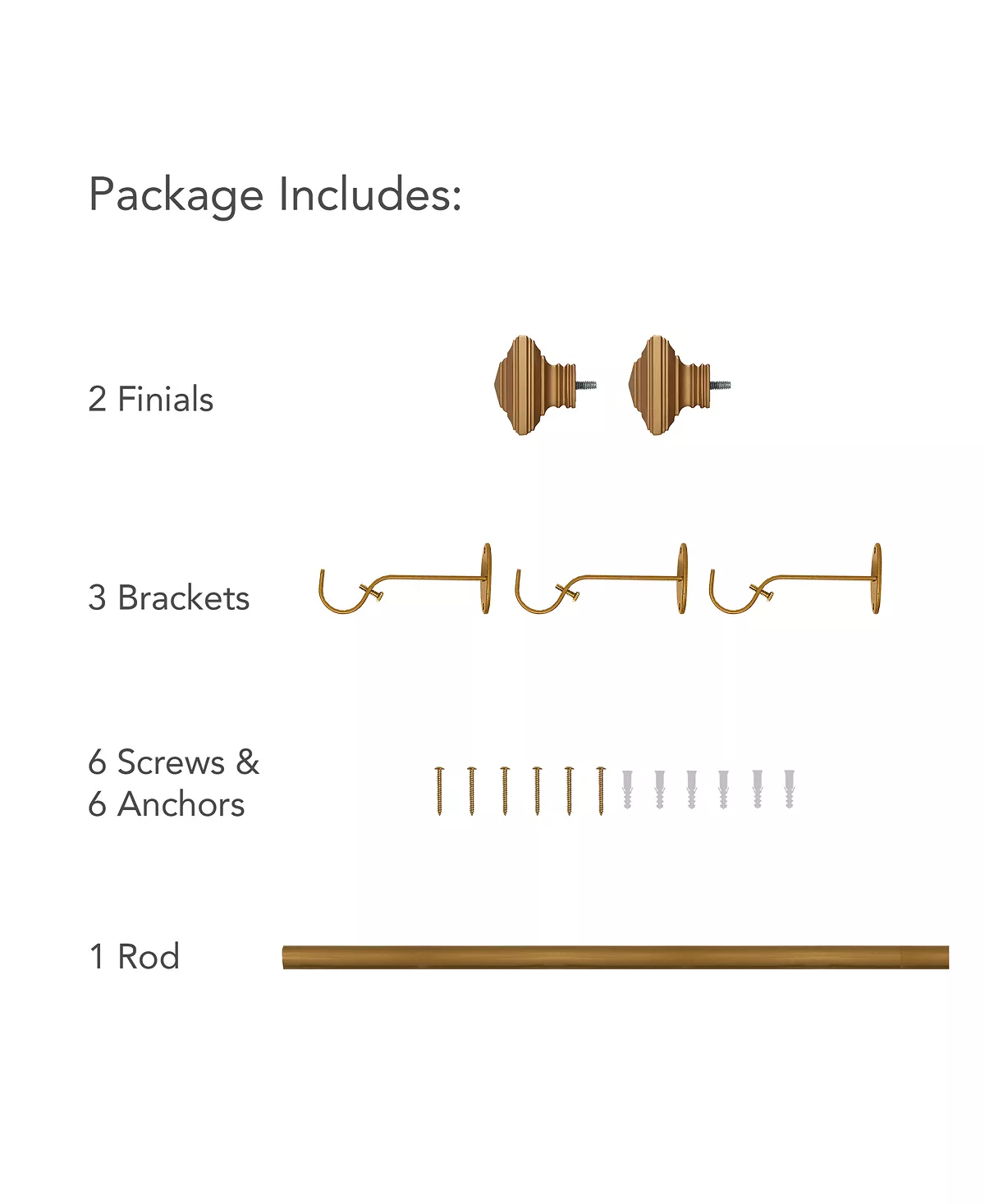 Elrene Florence Adjustable 28-48 Curtain Rod With Stacked Square Finials 11 Elrene Florence Adjustable 28-48 Curtain Rod With Stacked Square Finials - Image 9