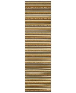 Oriental Weavers Bali 1001J Gray/Gold 7'10 X 7'10 Indoor/Outdoor Runner Area Rug