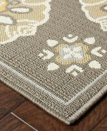 Oriental Weavers Bali 5863N Gray/Gold 7'10 X 7'10 Indoor/Outdoor Runner Area Rug 4 Oriental Weavers Bali 5863N Gray/Gold 7'10 X 7'10 Indoor/Outdoor Runner Area Rug - Image 2