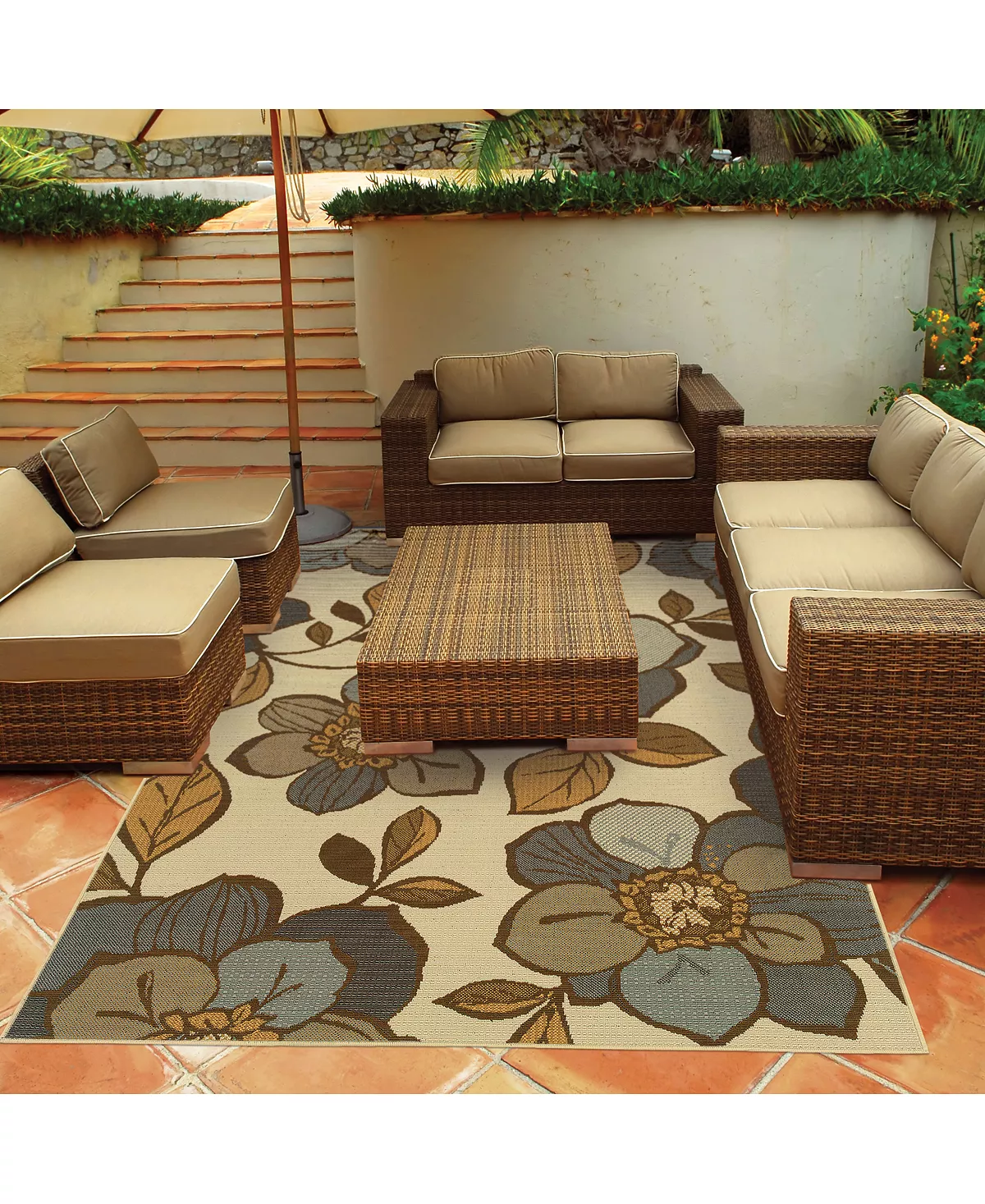 Oriental Weavers Bali 9448M 7'10 X 10'10 Indoor/Outdoor Area Rug 5 Oriental Weavers Bali 9448M 7'10 X 10'10 Indoor/Outdoor Area Rug - Image 3