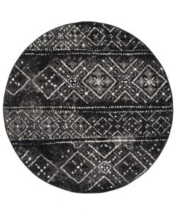 Safavieh Adirondack Black And Silver 6' X 6' Round Area Rug