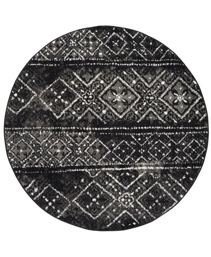 Safavieh Adirondack Black And Silver 6' X 6' Round Area Rug 3 Safavieh Adirondack Black And Silver 6' X 6' Round Area Rug