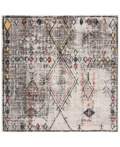 Safavieh Adirondack Light Gray And Fuchsia 6' X 6' Square Area Rug