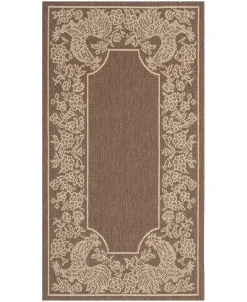 Safavieh Courtyard Chocolate And Natural 2'7 X 5' Sisal Weave Area Rug