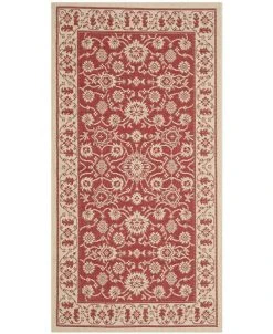 Safavieh Courtyard Red And Creme 2'7 X 5' Sisal Weave Area Rug