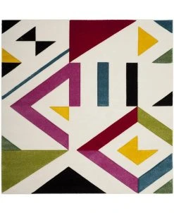 Safavieh Hollywood Ivory And Rose 6'7 X 6'7 Square Area Rug