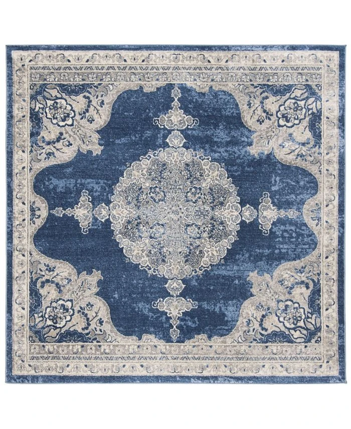 Safavieh Brentwood Navy And Light Gray 6'7 X 6'7 Square Area Rug 3 Safavieh Brentwood Navy And Light Gray 6'7 X 6'7 Square Area Rug