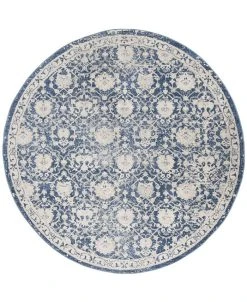 Safavieh Brentwood Navy And Creme 6'7 X 6'7 Round Area Rug