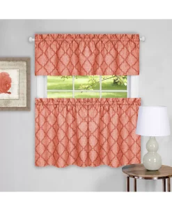 Achim Colby Window Curtain Tier Pair And Valance Set, 58x36 -Chic Home Store 11685783 fpx