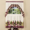 Achim Chardonnay Printed Tier And Swag Window Curtain Set, 57x24