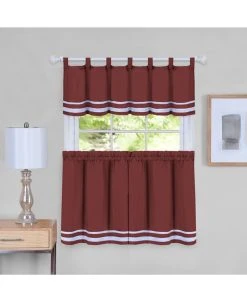 Achim Dakota Window Curtain Tier Pair And Valance Set, 58x24