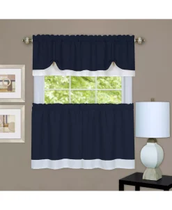 Achim Darcy Window Curtain Tier And Valance Set, 58x24 -Chic Home Store 11685871 fpx