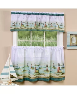 Achim Hamptons Tier And Valance Window Curtain Set, 58x24